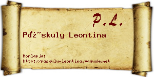 Páskuly Leontina névjegykártya